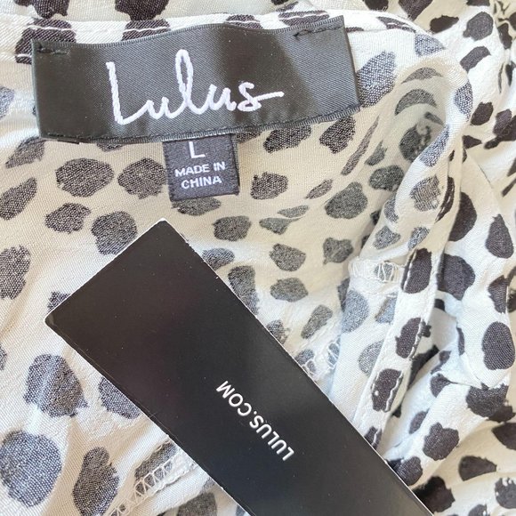 Lulu's Black White Hottie Dotty Romper L - Picture 6 of 6